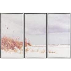 Beige Väggdekor Dkd Home Decor "Kanvas Strand Medelhavs (120 x 2,8 x 80 cm) (3 pcs) (2 antal) Väggdekor