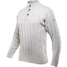 Gråa - Unisex Tröjor Devold Nansen Wool Button Neck Jumper - Grey Melange