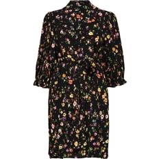 Dam - Midiklänningar - Viskos Kläder Selected Floral Mini Dress - Black