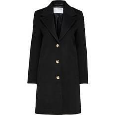 Selected Sasja Single Breasted Coat - Black