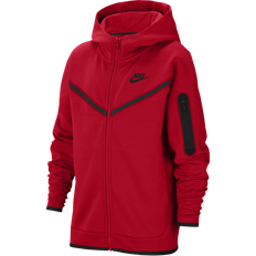 Nike S Hoodies Barnkläder Nike Boy's Sportswear Tech Fleece Full Zip Hoodie - University Red/Black (CU9223-657)