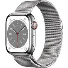 Wi-Fi Smartwatches Apple Watch Series 8 Cellular 41mm Stainless Steel Case with Milanese Loop