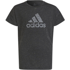 adidas Girl's Future Icons Cotton Loose Badge Of Sport T-shirt - Black Melange/White (HM2646)
