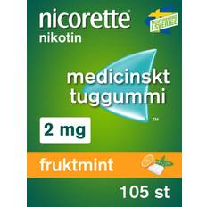 Nicorette Nikotintuggummin Receptfria läkemedel Nicorette Fruitmint 2mg 105 st Tuggummi