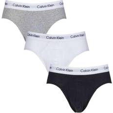 Calvin Klein Bomull - Briefs - Herr Kalsonger Calvin Klein Cotton Stretch Hip Brief 3-pack - Grey/Black/White