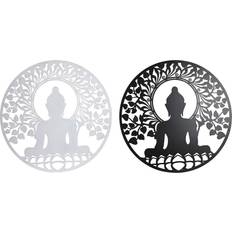 Metall - Vita Väggdekorationer Dkd Home Decor Metall Buddha Orientalisk (2 antal) Väggdekoration