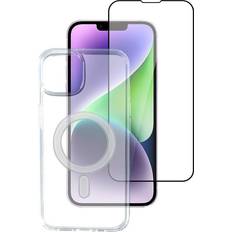 4smarts Transparent Mobilfodral 4smarts 360° Set X-Pro Full Cover Glas, Montager. UltiMag Hülle iPhone 14 Plus