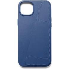 Mujjo Läder / Syntet Plånboksfodral Mujjo Full Leather Wallet Case (iPhone 14 Plus) Blå