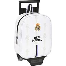 Real Madrid C.F. "Skolväska med hjul Svart Vit (22 x 27 x 10 cm)