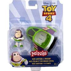 Mattel Toy Story Leksaksfordon Mattel GCY63 – Disney Pixar Toy Story 4 Minis Buzz Lightyear och rymdskepp, samlarfigurer med fordon, leksak från 3 år