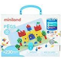 Miniland Pyssellådor Miniland 31804 mosaikleksaksmosaikplugg, färgglad