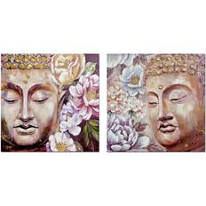 Dkd Home Decor Buddha Orientalisk (80 x 3 x 80 cm) (2 antal) Väggdekor