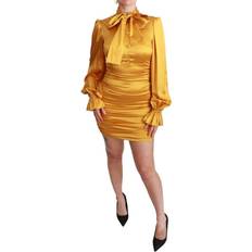 8 - Dam - Enfärgade - Korta klänningar Dolce & Gabbana Women's Silk Stretch Sheath Bodycon Mini Dress - Yellow