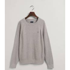 Gant Sweatshirts Barnkläder Gant Teens Casual Ribbed Cotton Crewneck Sweater - Light Gray Melange (984037-94)