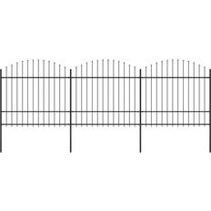Svarta Staket vidaXL Trädgårdsstaket med spjuttopp stål 1,5-1,75x5,1