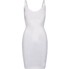 Enfärgade - Korta klänningar - M - Vita Pieces Long Single Undershirt Dress - White