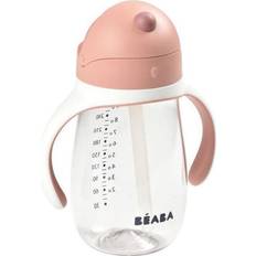 Beaba Rosa Spillfria muggar Beaba Bottle Tritan non-spill cup with a straw 300 ml Old Pink 8m