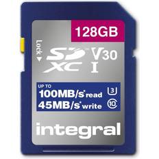 Integral 128 GB Minneskort Integral High Speed SDXC Class 10 UHS-I U3 V30 100/45MB/s 128GB