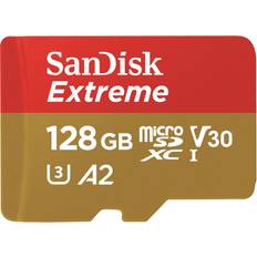 128 GB - microSDXC Minneskort SanDisk Extreme MicroSDXC Class 10 UHS-I V30 A2 190/90MB/s 128 GB