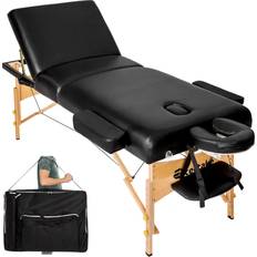 Massageprodukter tectake 3-zons massagebänk Somwang med 7,5 cm stoppning och träram svart