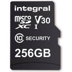 Integral Minneskort Integral card Security Micro SD 4K V30 UHS-1 U3 A1 card 256GB SD adapter)