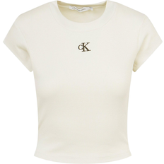 Calvin Klein Dam - Elastan/Lycra/Spandex - Långa kjolar Överdelar Calvin Klein Slim Rib Cropped T-shirt
