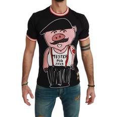 Dolce & Gabbana Bomull - Herr - Svarta T-shirts Dolce & Gabbana 2019 Year of the Pig Men's T-shirt
