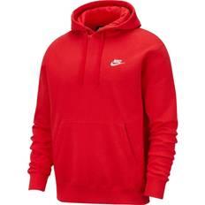 Nike Herr - Röda Överdelar Nike Club Fleece Pullover Hoodie - University Red/White