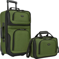 Enkelhjul - Mjuka Resväskeset U.S. Traveler Rio Rugged Expandable Carry-On Luggage - 2 delar