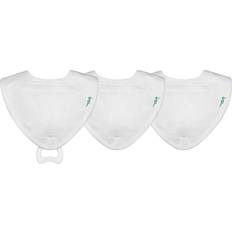 Green Sprouts Organic Cotton Muslin 3-Pack Stay-Dry Teether Bibs In White White 3 Pack