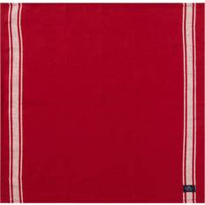 Lexington Side Striped Linen Tygservett Vit, Röd (50x50cm)