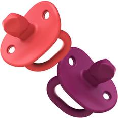 Boon Nappar & Bitleksaker Boon Jewl Orthodontic Silicone Stage 2 Pacifier, Pink, (Pack of 2)
