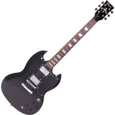 Encore Elgitarrer Encore E69 Electric Guitar Gloss Black, Black