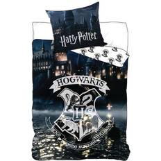 Licens Harry Potter sengetøj - 140x200 - Hogwarts Logo - Selvlysende 140x200cm