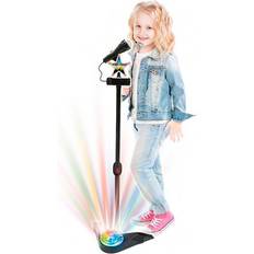 Karaokemikrofon DEQUBE -Stående Karaoke-mikrofon höjd-Inkluderar Lightball Disk olika enheter