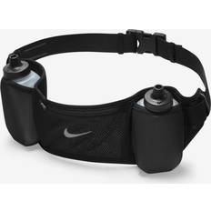 Nike Herr Accessoarer Nike Unisex 24 oz Flex Stride Double Running Hydration Belt in Black, Size: One Size N1003444-082 Black One Size