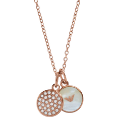 Emporio Armani Halsband Emporio Armani Signature Necklace - Rose Gold/Mother of Peral/Transparent