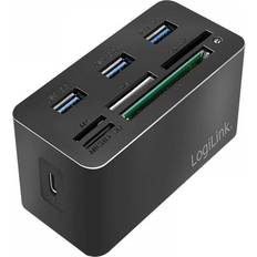LogiLink CR0046 – USB 3.2 Gen 1 Cardreader för MS/SD/M2/microSD/CF-kort och 3 x USB