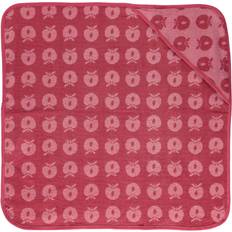 Småfolk Rosa Barn- & Babytillbehör Småfolk Babyhandduk med huva 70 x 70 cm, Äpplen/Sea Pink