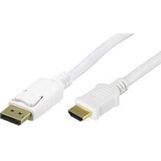 HDMI-kablar - Rund Deltaco HDMI - DisplayPort 1m