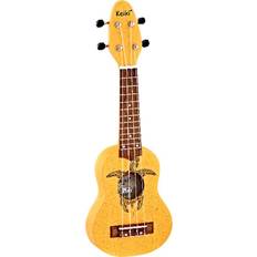 Ortega KEIKI ukulele 4 strängar – Sopranino tortiose/sköldpadda lasering/KEIKI Huvudstakt/A D F# B/Orange K1-ORG