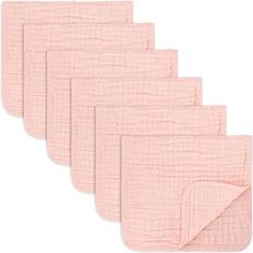 Muslin Burp Cloths 6 Pack 100% Cotton Hand Washcloths 6 Layers Extra Absorbent and Soft by Comfy Cubs