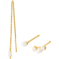 Pernille Corydon Ocean Earring Set - Gold/Pearl