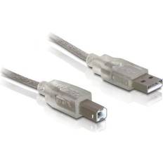 DeLock Gråa - USB A-USB B - USB-kabel Kablar DeLock USB A - USB B 2.0 0.5m