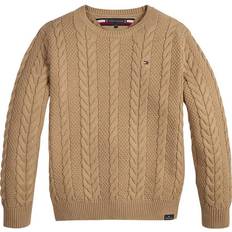 Bruna Stickade tröjor Barnkläder Tommy Hilfiger Essential Cable Knit Jumper - Classic Khaki (KB0KB07827)