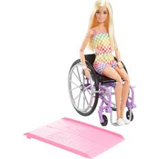 Barbies - Modedockor - Plastleksaker Dockor & Dockhus Barbie Doll with Wheelchair & Ramp Blonde Fashionistas