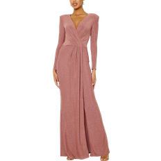 Enfärgade - Långa klänningar - Stretch Goddiva Long Sleeve Glitter Maxi Dress