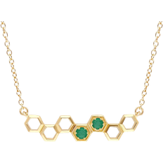 Gemondo Honeycomb Necklace - Gold/Emerald