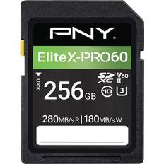 PNY 256 GB Minneskort PNY EliteX-PRO60 SDXC UHS-II Class 10 U3 V60 280/180 MB/s 256GB