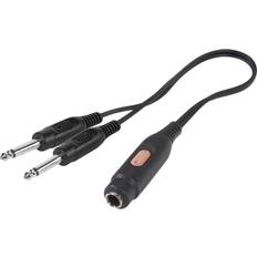 SpeaKa Professional Teleplugg Audio Y-adapter [2x Teleplugg 6.35 1x Telejack 6.35 mm]